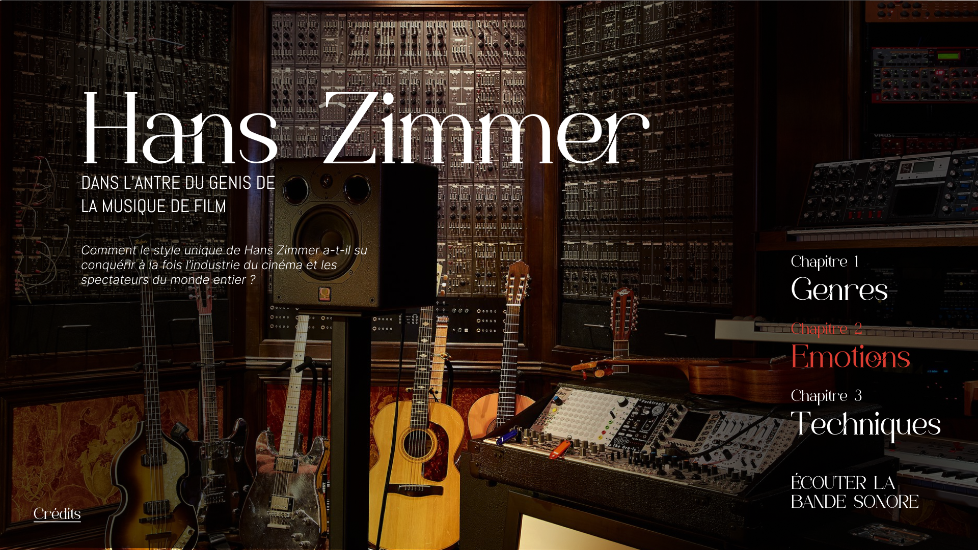 Menu orange 2 du webdoc Hans Zimmer